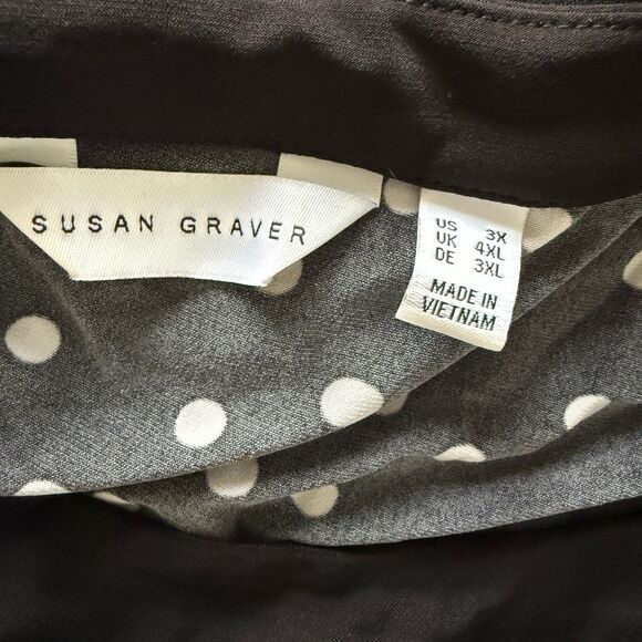 Susan Graver Color Block Liquid Knit Tunic 3/4 Sleeve Tulip Hem Blouse Sz 3X - Picture 3 of 9